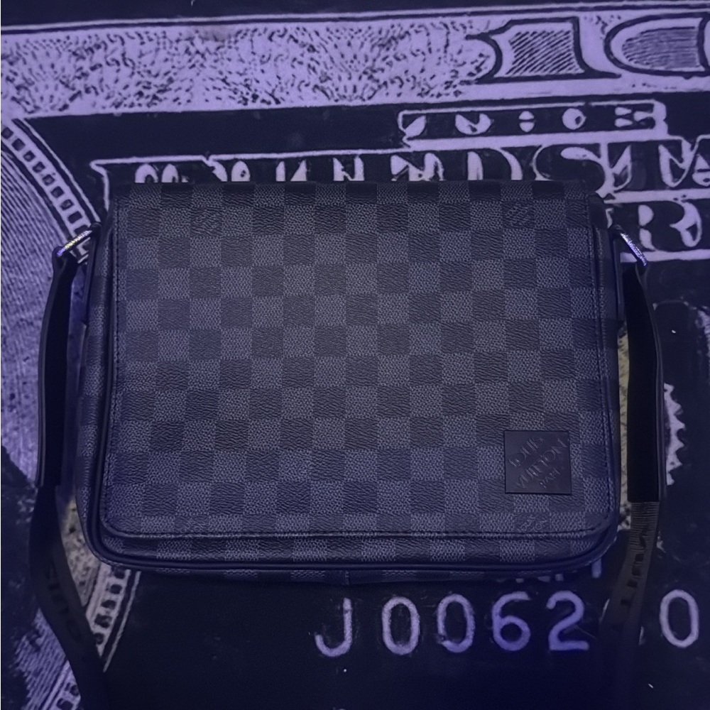 Louis Vuitton Black and Gray Messenger Bag